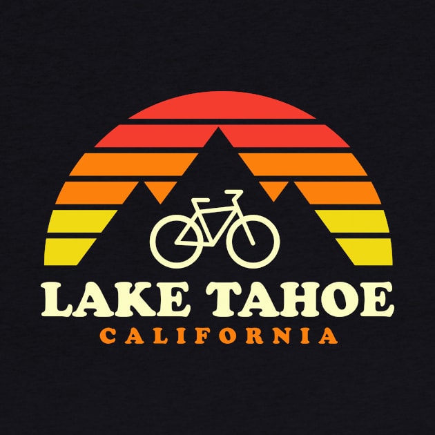 Lake Tahoe California Mountain Biking MTB Trails Retro by PodDesignShop